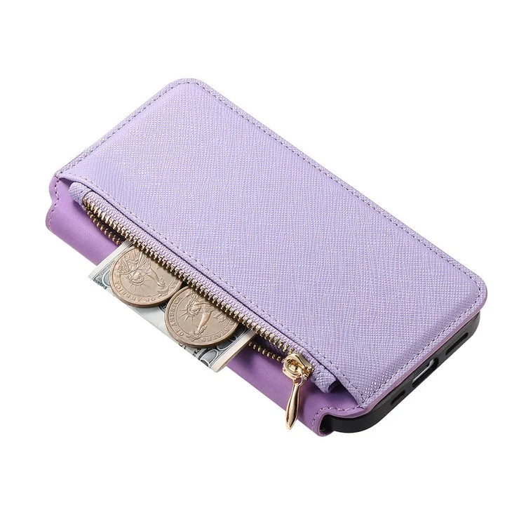 CASENEO For iPhone 16 Pro Max Case Cross Texture Leather Detachable Magnetic Phone Cover