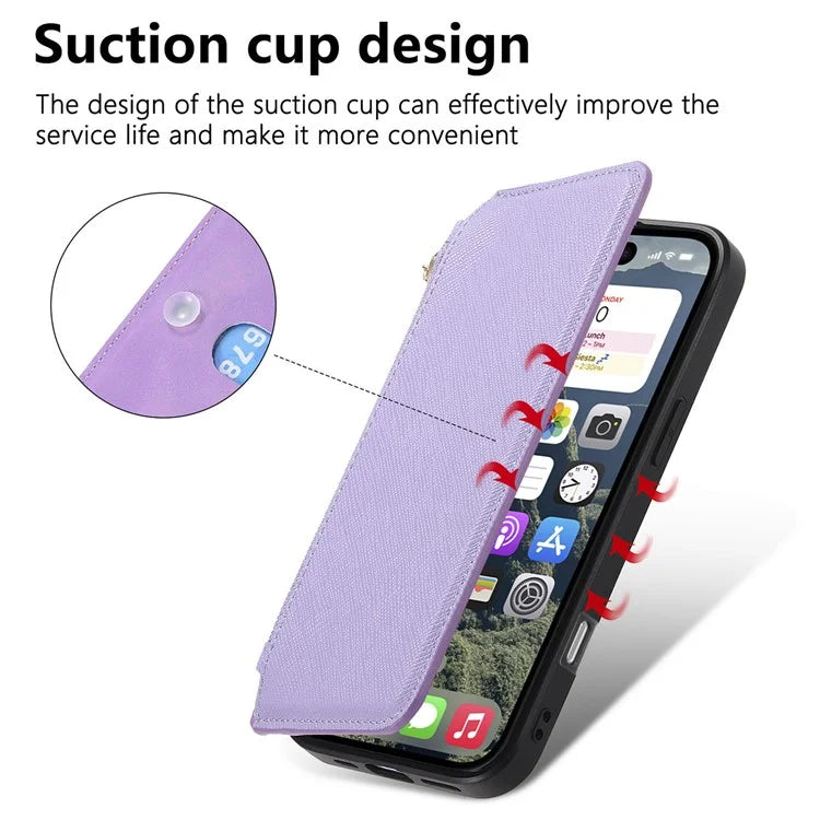 CASENEO For iPhone 16 Pro Max Case Cross Texture Leather Detachable Magnetic Phone Cover