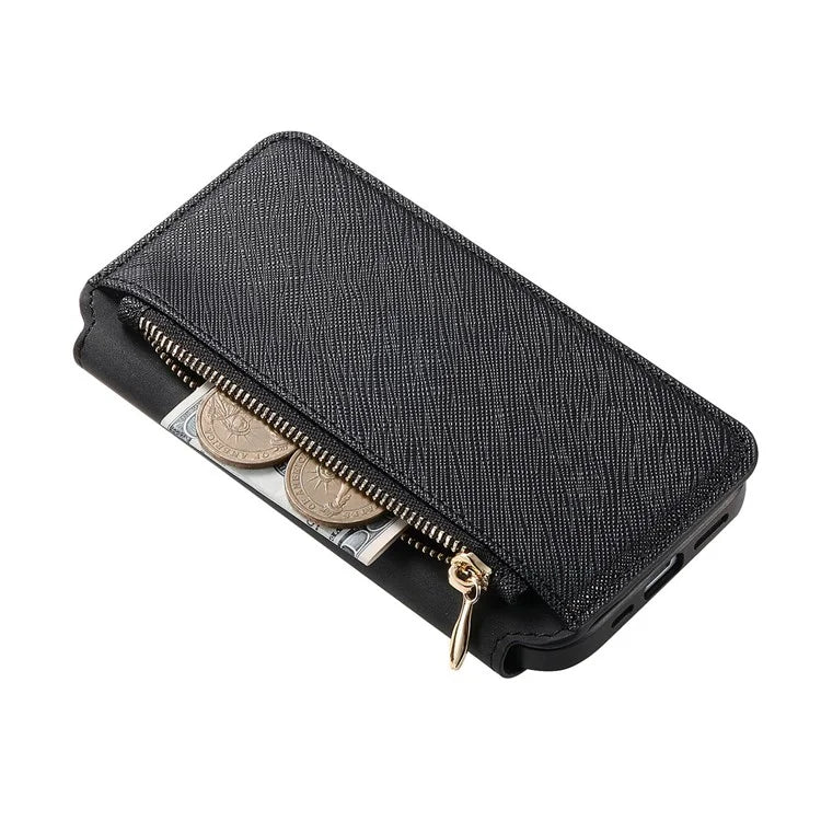 CASENEO For iPhone 16 Pro Max Case Cross Texture Leather Detachable Magnetic Phone Cover