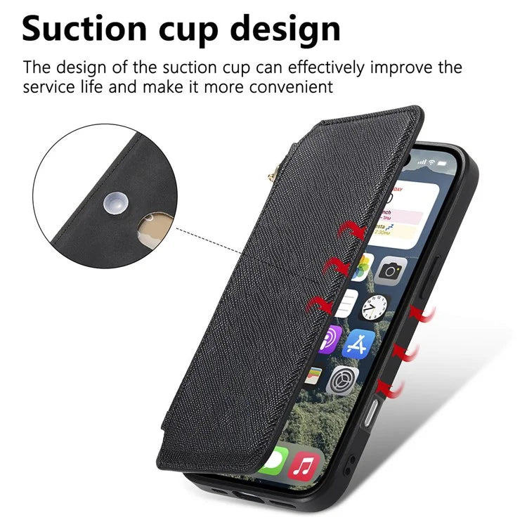 CASENEO For iPhone 16 Pro Max Case Cross Texture Leather Detachable Magnetic Phone Cover