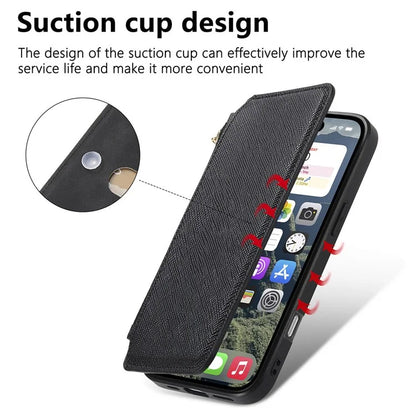 CASENEO For iPhone 16 Pro Max Case Cross Texture Leather Detachable Magnetic Phone Cover