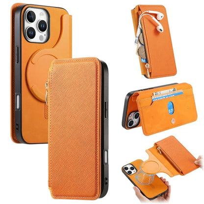 CASENEO For iPhone 16 Pro Max Case Cross Texture Leather Detachable Magnetic Phone Cover