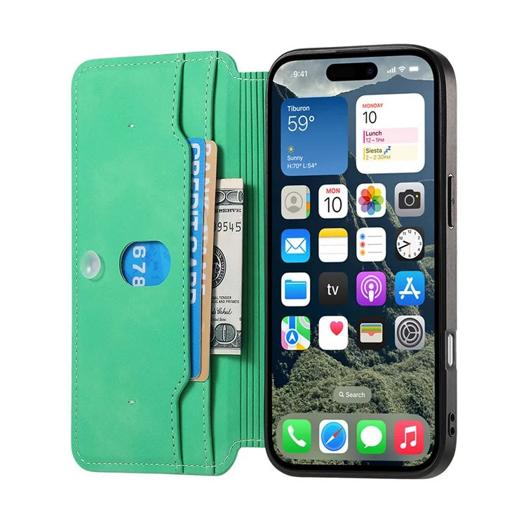 CASENEO For iPhone 16 Pro Max Case Cross Texture Leather Detachable Magnetic Phone Cover
