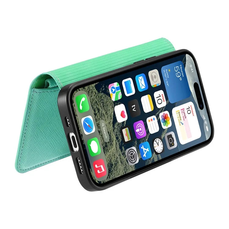 CASENEO For iPhone 16 Pro Max Case Cross Texture Leather Detachable Magnetic Phone Cover