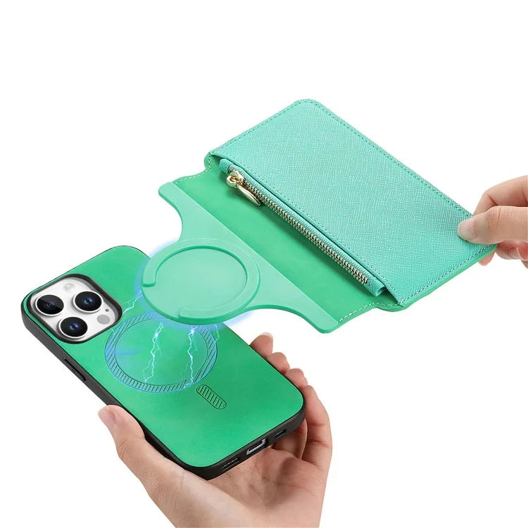 CASENEO For iPhone 16 Pro Max Case Cross Texture Leather Detachable Magnetic Phone Cover