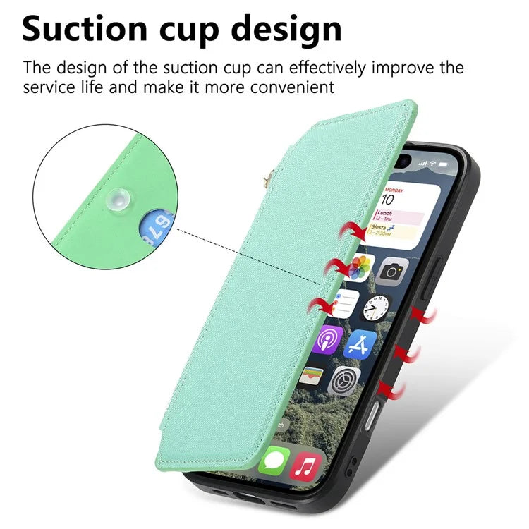 CASENEO For iPhone 16 Pro Max Case Cross Texture Leather Detachable Magnetic Phone Cover