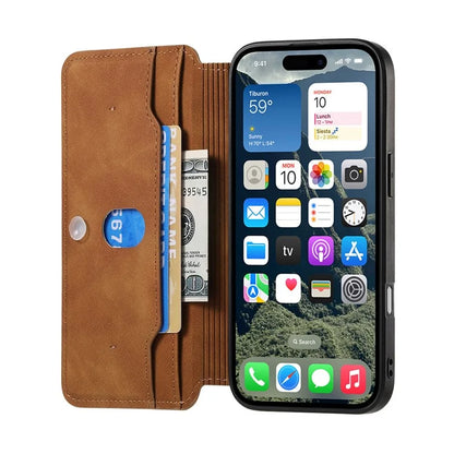 CASENEO For iPhone 16 Pro Max Case Cross Texture Leather Detachable Magnetic Phone Cover