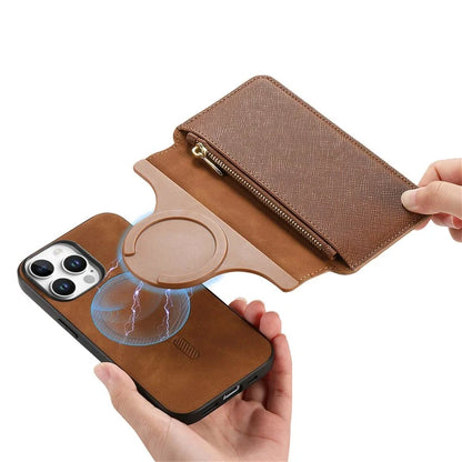 CASENEO For iPhone 16 Pro Max Case Cross Texture Leather Detachable Magnetic Phone Cover