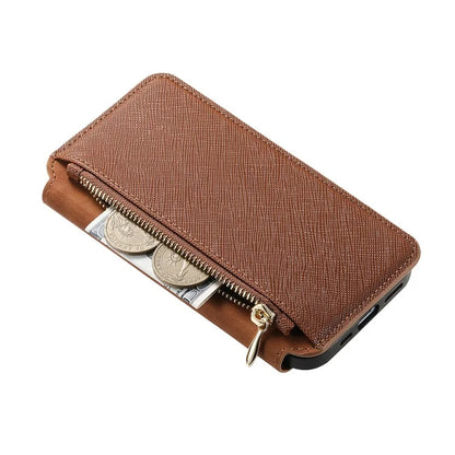 CASENEO For iPhone 16 Pro Max Case Cross Texture Leather Detachable Magnetic Phone Cover