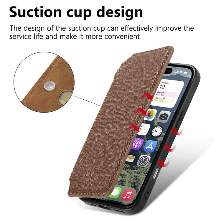 CASENEO For iPhone 16 Pro Max Case Cross Texture Leather Detachable Magnetic Phone Cover
