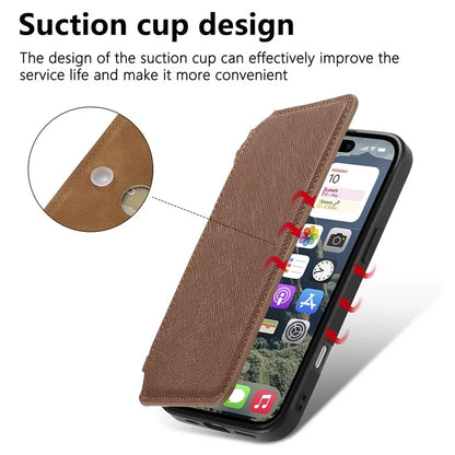 CASENEO For iPhone 16 Pro Max Case Cross Texture Leather Detachable Magnetic Phone Cover