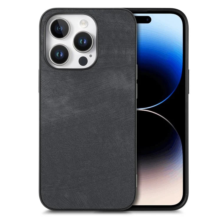 For iPhone 16 Pro Case Retro Leather + TPU Shockproof Protective Phone Cover