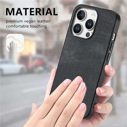 For iPhone 16 Pro Case Retro Leather + TPU Shockproof Protective Phone Cover