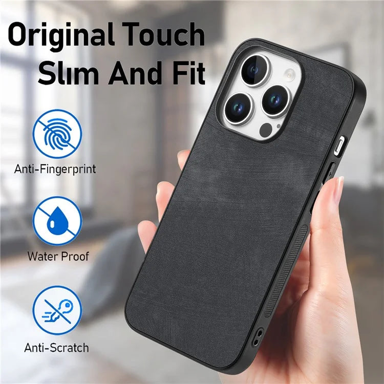 For iPhone 16 Pro Case Retro Leather + TPU Shockproof Protective Phone Cover