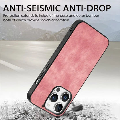 For iPhone 16 Pro Case Retro Leather + TPU Shockproof Protective Phone Cover