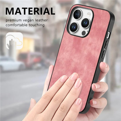 For iPhone 16 Pro Case Retro Leather + TPU Shockproof Protective Phone Cover
