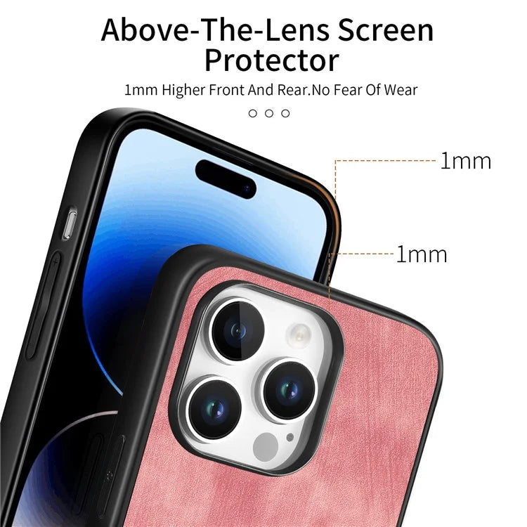 For iPhone 16 Pro Case Retro Leather + TPU Shockproof Protective Phone Cover