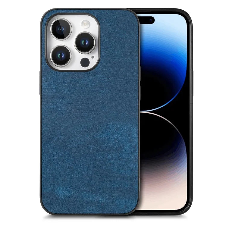 For iPhone 16 Pro Case Retro Leather + TPU Shockproof Protective Phone Cover
