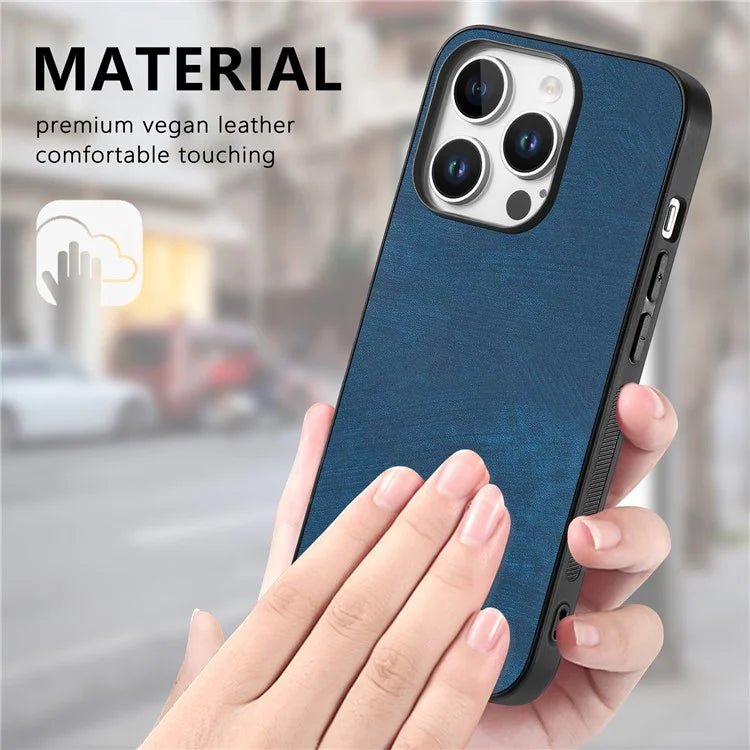 For iPhone 16 Pro Case Retro Leather + TPU Shockproof Protective Phone Cover