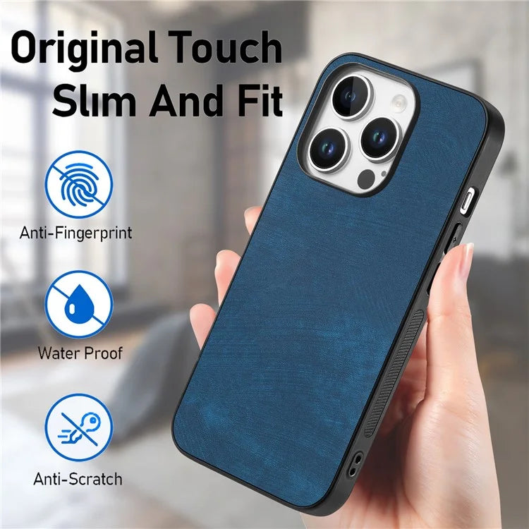 For iPhone 16 Pro Case Retro Leather + TPU Shockproof Protective Phone Cover