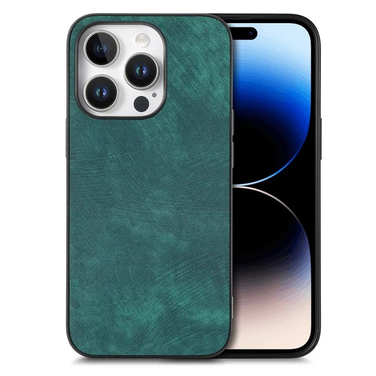 For iPhone 16 Pro Case Retro Leather + TPU Shockproof Protective Phone Cover