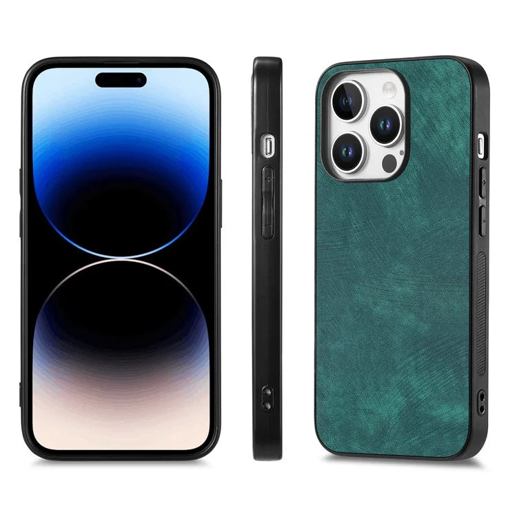 For iPhone 16 Pro Case Retro Leather + TPU Shockproof Protective Phone Cover