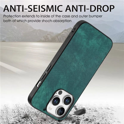 For iPhone 16 Pro Case Retro Leather + TPU Shockproof Protective Phone Cover