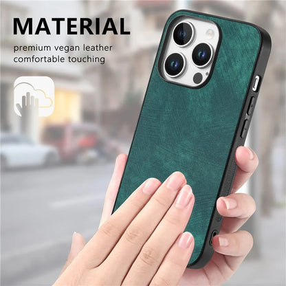 For iPhone 16 Pro Case Retro Leather + TPU Shockproof Protective Phone Cover