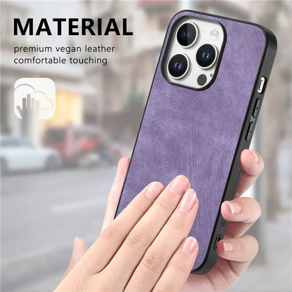 For iPhone 16 Pro Case Retro Leather + TPU Shockproof Protective Phone Cover