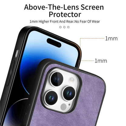 For iPhone 16 Pro Case Retro Leather + TPU Shockproof Protective Phone Cover