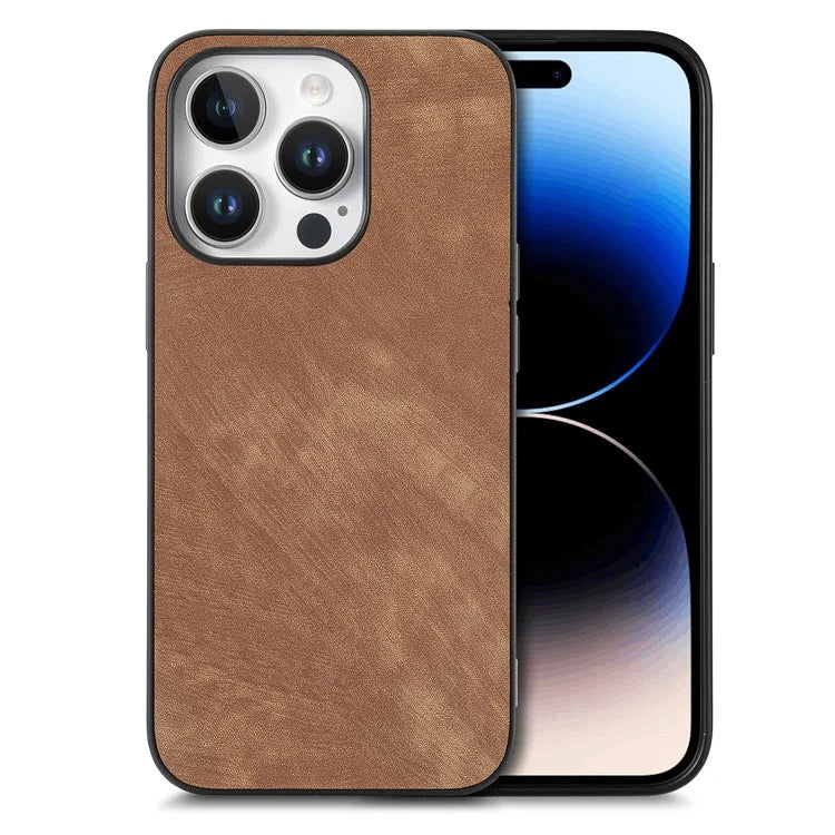 For iPhone 16 Pro Case Retro Leather + TPU Shockproof Protective Phone Cover