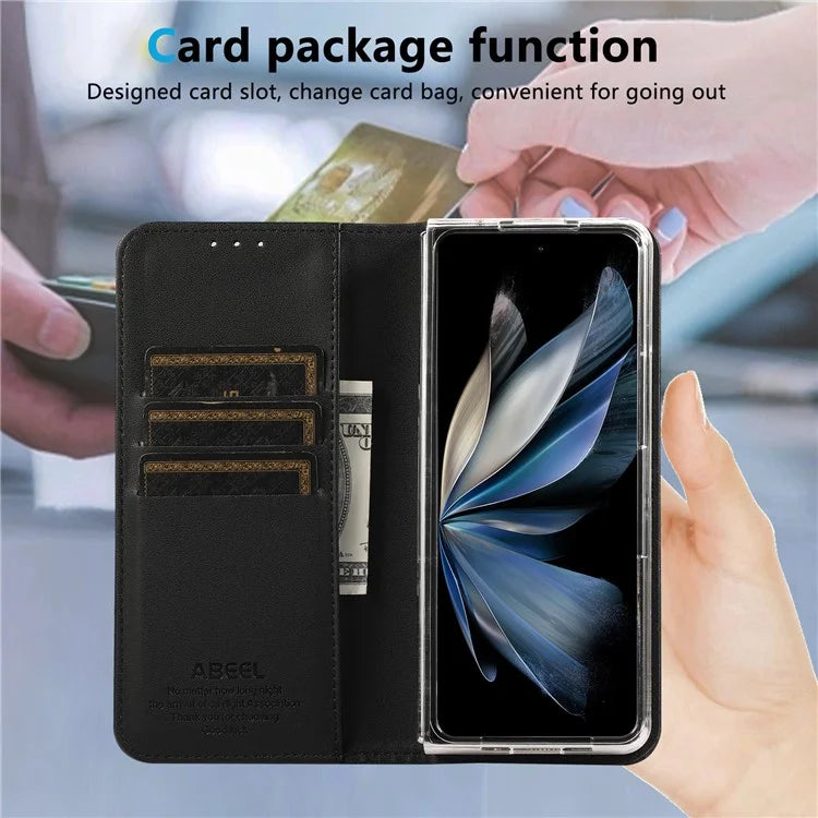 ABEEL For Google Pixel 9 Pro Fold 5G Phone Case RFID Blocking Leather Flip Cover