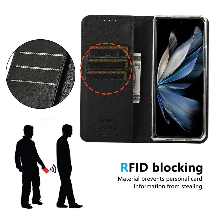 ABEEL For Google Pixel 9 Pro Fold 5G Phone Case RFID Blocking Leather Flip Cover