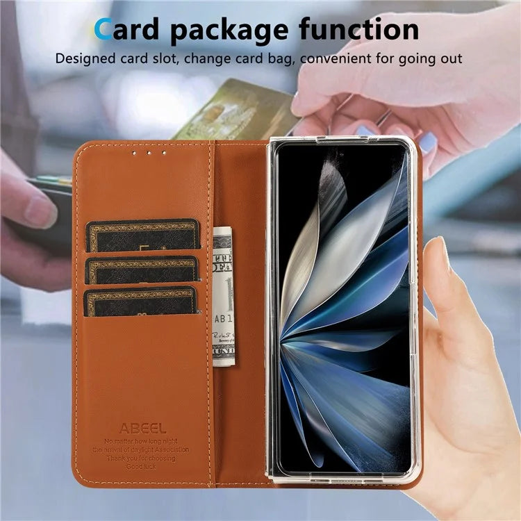 ABEEL For Google Pixel 9 Pro Fold 5G Phone Case RFID Blocking Leather Flip Cover