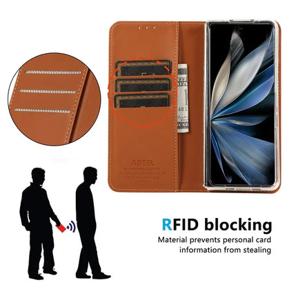 ABEEL For Google Pixel 9 Pro Fold 5G Phone Case RFID Blocking Leather Flip Cover