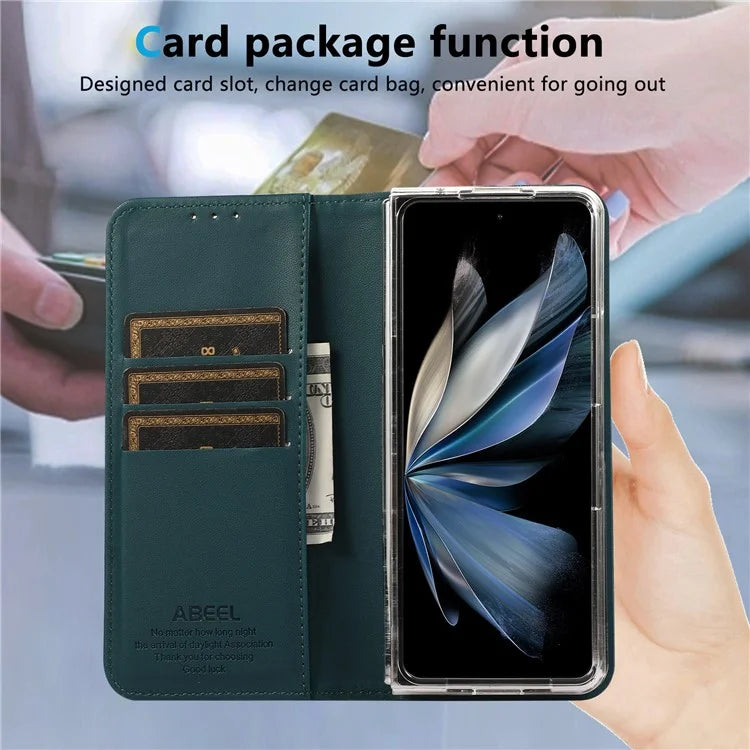 ABEEL For Google Pixel 9 Pro Fold 5G Phone Case RFID Blocking Leather Flip Cover