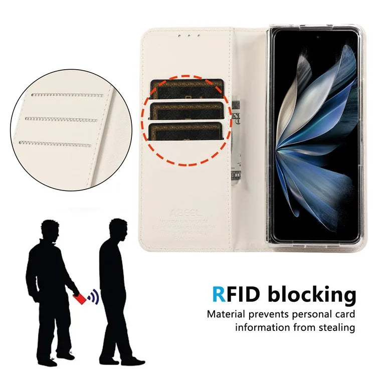 ABEEL For Google Pixel 9 Pro Fold 5G Phone Case RFID Blocking Leather Flip Cover