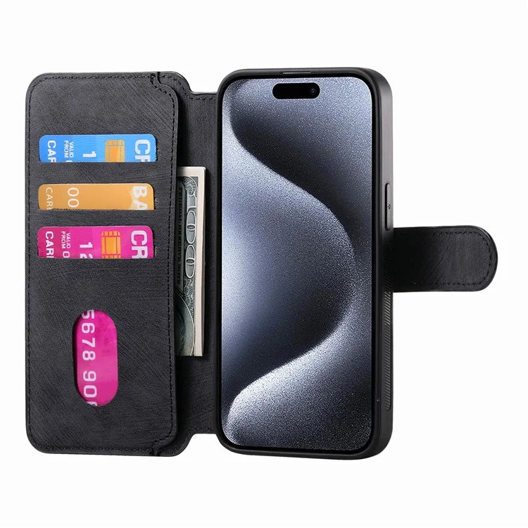 CASENEO For iPhone 16 Pro Case Detachable Wallet Leather+TPU Phone Cover