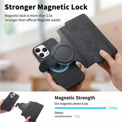 CASENEO For iPhone 16 Pro Case Detachable Wallet Leather+TPU Phone Cover