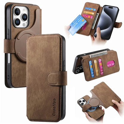 CASENEO For iPhone 16 Pro Case Detachable Wallet Leather+TPU Phone Cover