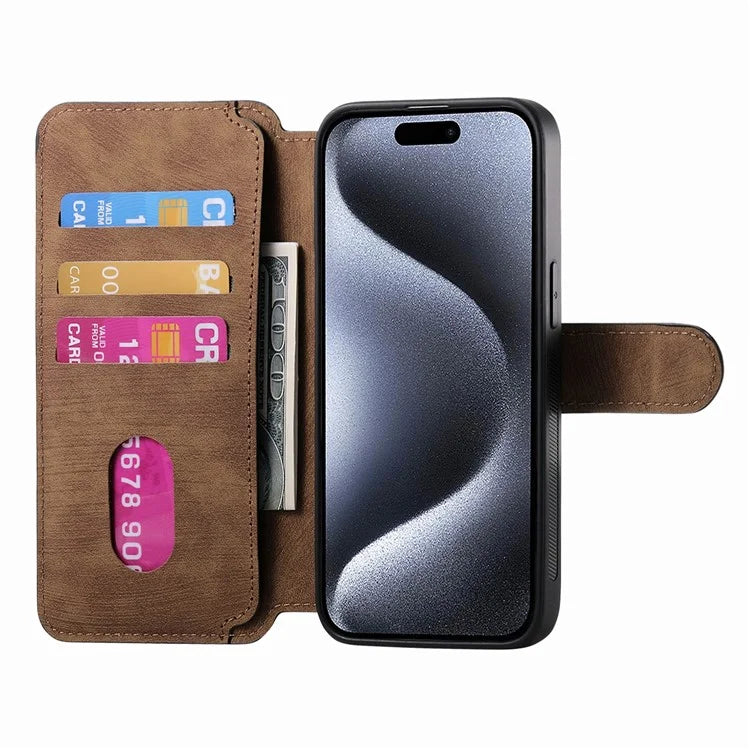 CASENEO For iPhone 16 Pro Case Detachable Wallet Leather+TPU Phone Cover
