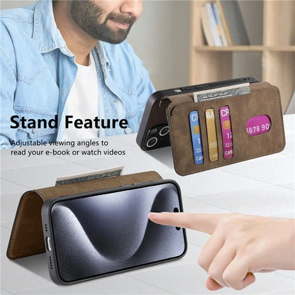 CASENEO For iPhone 16 Pro Case Detachable Wallet Leather+TPU Phone Cover