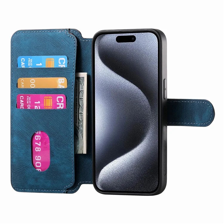 CASENEO For iPhone 16 Pro Case Detachable Wallet Leather+TPU Phone Cover