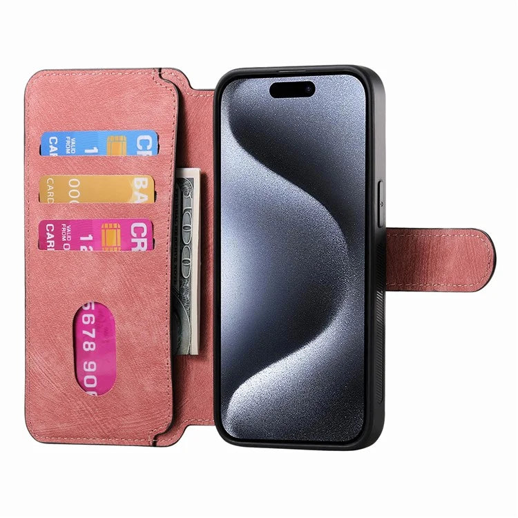 CASENEO For iPhone 16 Pro Case Detachable Wallet Leather+TPU Phone Cover