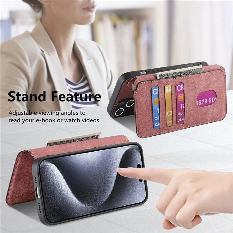CASENEO For iPhone 16 Pro Case Detachable Wallet Leather+TPU Phone Cover