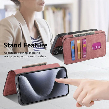CASENEO For iPhone 16 Pro Case Detachable Wallet Leather+TPU Phone Cover