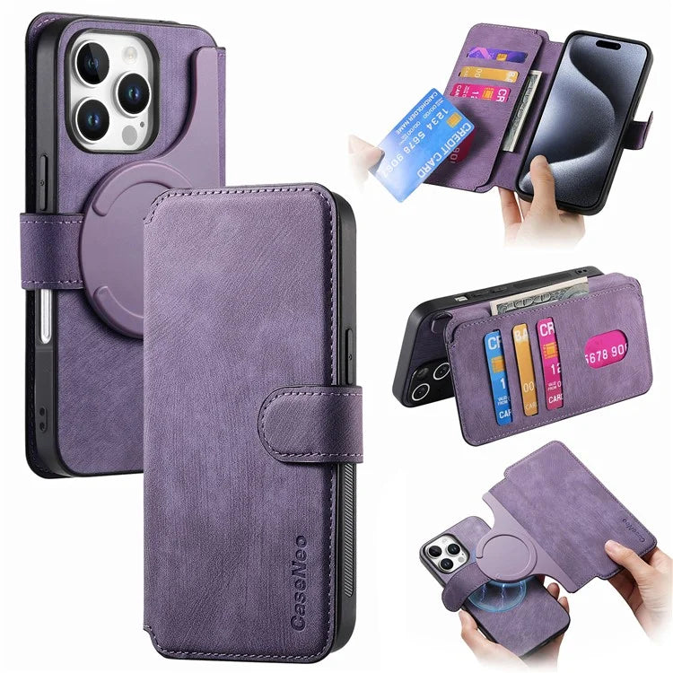 CASENEO For iPhone 16 Pro Case Detachable Wallet Leather+TPU Phone Cover