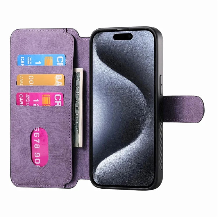 CASENEO For iPhone 16 Pro Case Detachable Wallet Leather+TPU Phone Cover