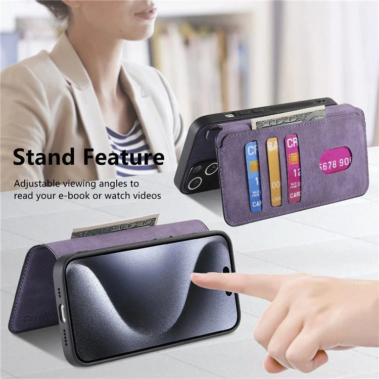 CASENEO For iPhone 16 Pro Case Detachable Wallet Leather+TPU Phone Cover