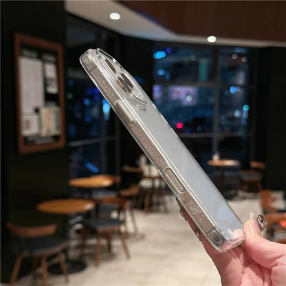 For iPhone 16 Pro Case TPU+Tempered Glass Clear Phone Cover
